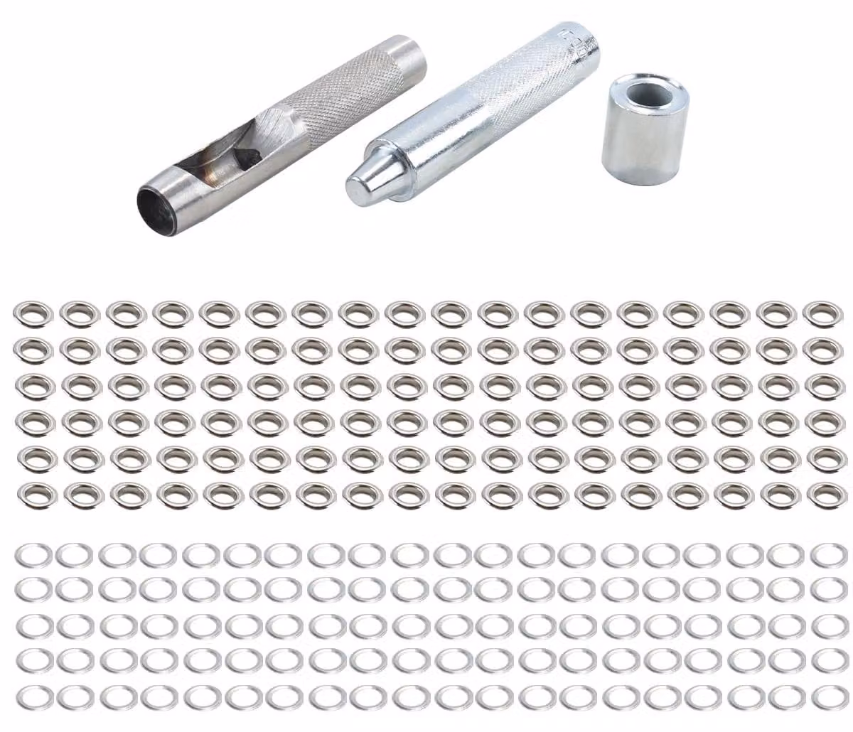 Set di occhielli da 120 pezzi, diametro 12 mm, con attrezzi, per teloni, pelle, tende