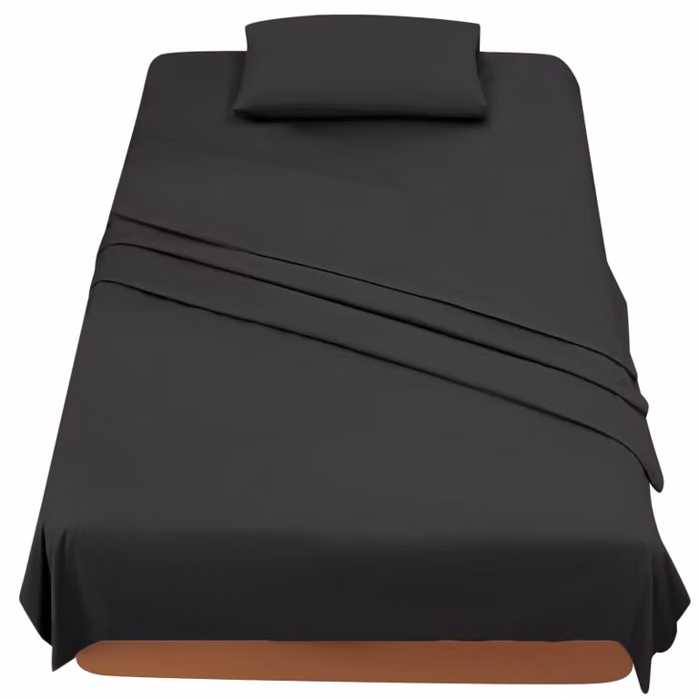 Set di lenzuola in microfibra per letto da 90 cm, colore nero