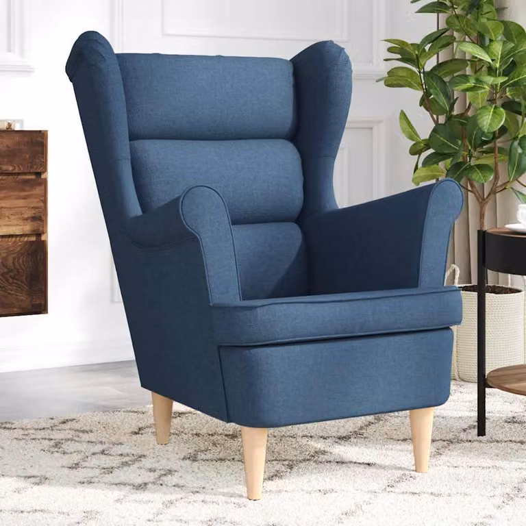 Maison Exclusive - Poltrona blu, 74x84x100 cm, rivestita in tessuto