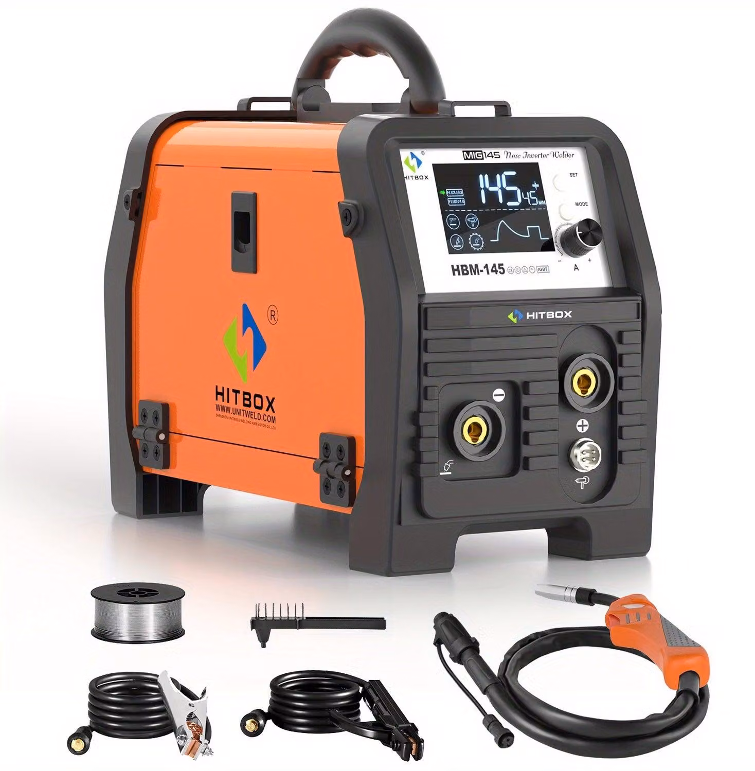 Apparecchio di saldatura multifunzione 3-in-1 - Inverter - 145A - MIG/TIG/Elettrodo - Display digitale