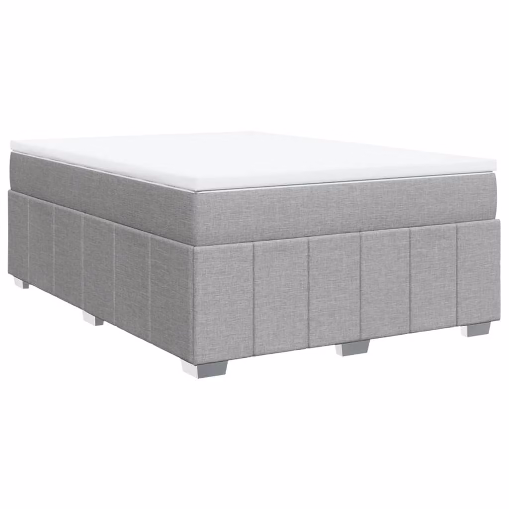 Giroletto a Molle con Materasso Grigio Chiaro 140x190cm Tessuto
