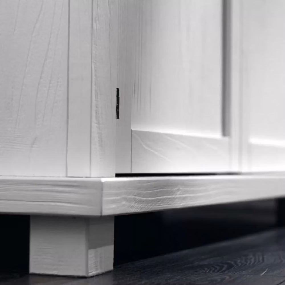 Madia credenza shabby chic in legno massello con 3 porte Mobili 2G bianco opaco L: 180 cm, P: 45 cm, H: 86 cm – 2
