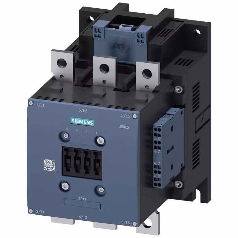 Contattore ferroviario Siemens AC-3e: 132 kW/400 V, CC 72 V x (0,7...1,25), 2 N + 2 A, 3 poli S10 3RT10652XJ460LA2