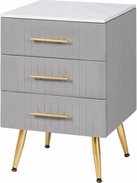 Cassettiere Retro per Camera da Letto - Comodino, Scrittoio - Camera da Letto, Salotto - Robusto - MDF - 41x40.5x60 cm - Grigio