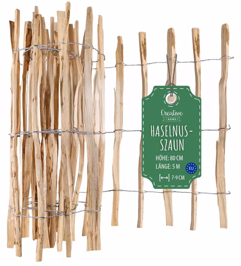Recinzione a paletti Creative Home alta 80 cm e lunga 5 m | Distanza tra le doghe 7-9 cm
