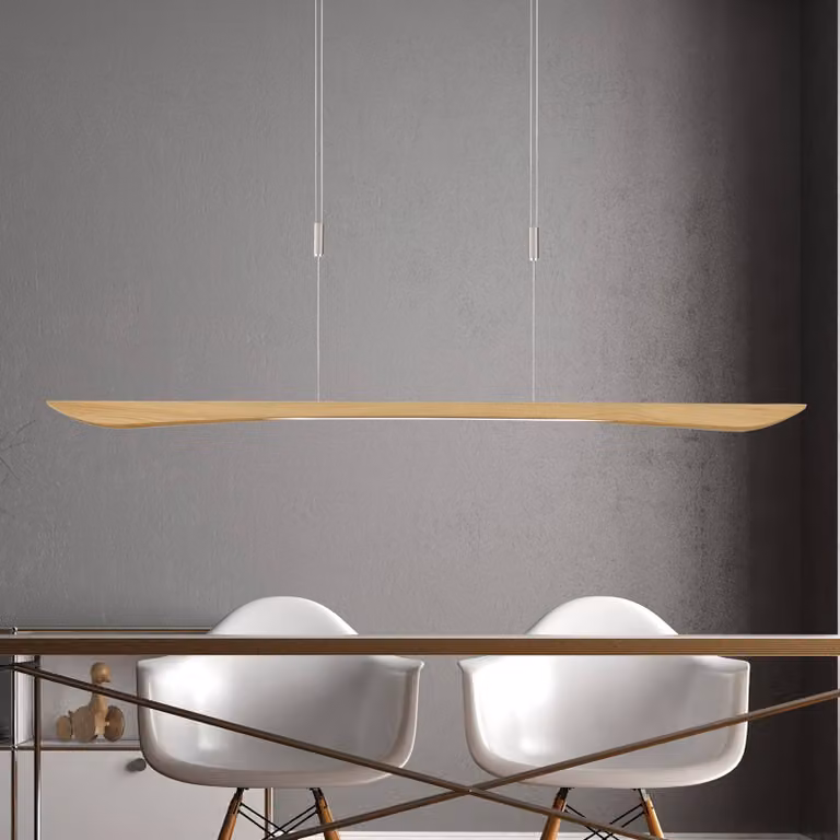 Lampada a sospensione Hiba Quitani, dimmerabile, Legno chiaro, Soggiorno / Sala da pranzo, Legno, Moderno, Lampada a sospensione