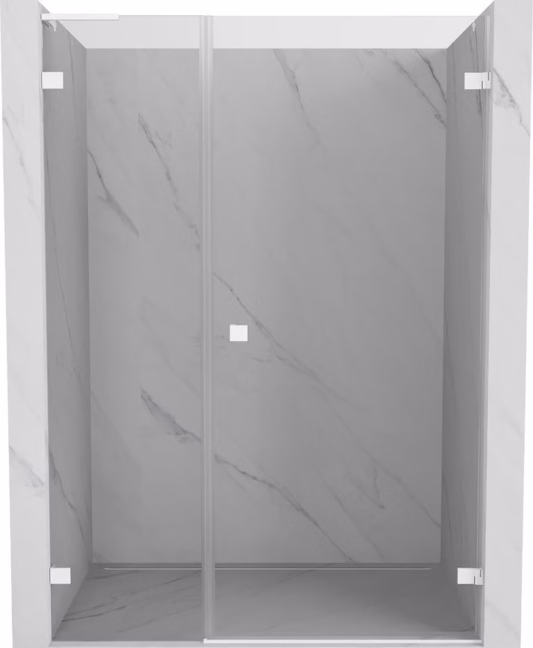 Mexen Lunar-B L porta doccia a battente destra 150 cm, trasparente, bianco - 832SL-150-050-20-00-P