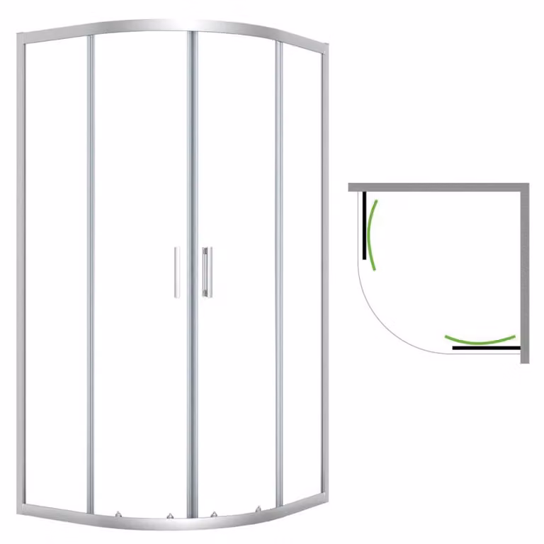 Laveo DESNA box doccia a quarto di cerchio 90x90 cm JKD_096Z