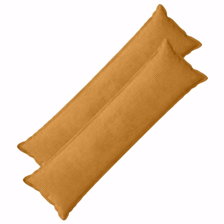Set di 2 federe vidaXL HOUTEN in velluto a coste giallo, L 145 cm x L 40 cm