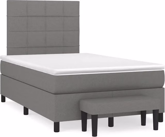 Letto Ibrido con Materasso e Struttura in Legno di Pino vidaXL, Grigio e Bianco, L/P/H: 120 x 200 cm