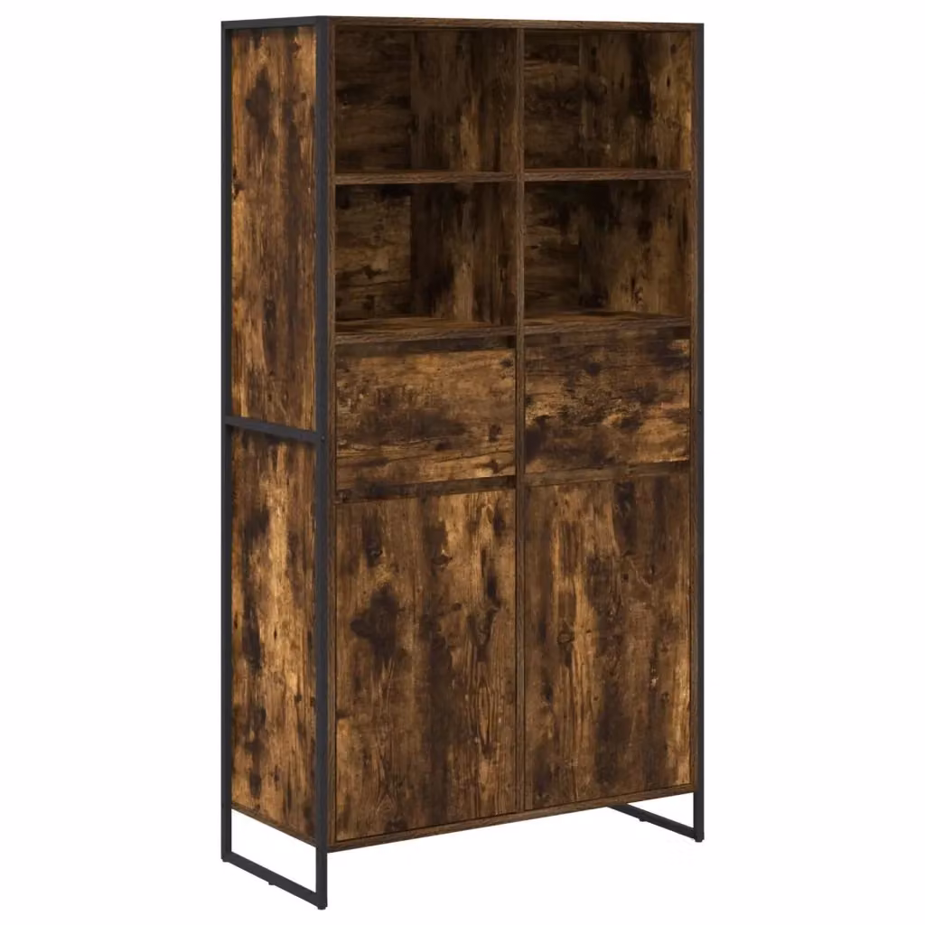 Credenza Industrial in Legno e Metallo vidaXL Colore Marrone L: 81 cm, P: 36 cm, H: 150.5 cm – 2