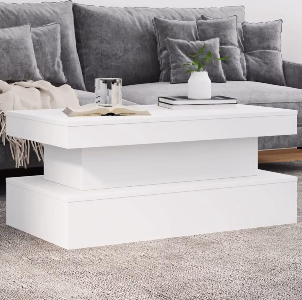 Maison Exclusive - Tavolino con luci LED Bianco 90x50x40 cm