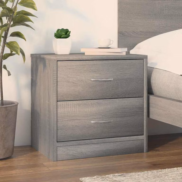 Comodino vidaXL Grigio Sonoma in Legno e MDF L/P/H: 40 x 30 x 40 cm