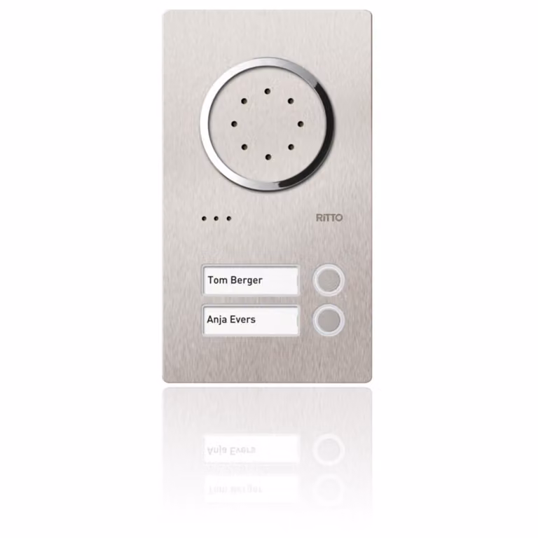 Ritto 1810220 Acero Citofono audio in acciaio inossidabile, 2 unità esterne, audio, acciaio inossidabile