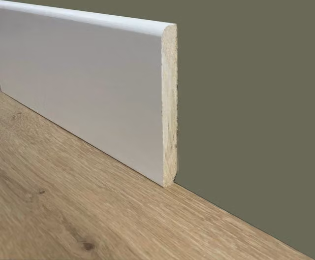 Battiscopa in Legno Massello Eternal Parquet Bianco, 100 metri lineari, H: 12 mm, L: 120 mm