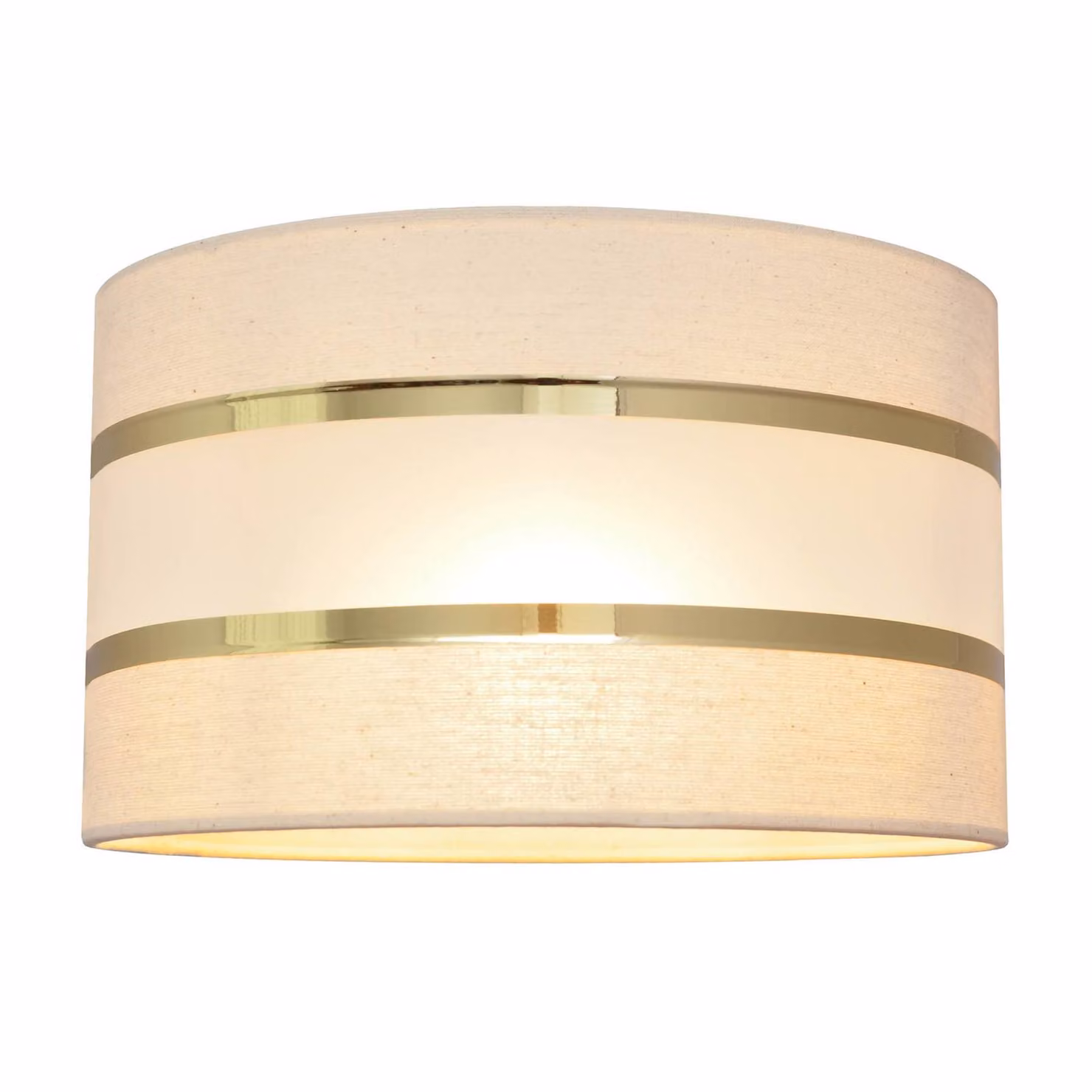 Paralume Helen E27 Ø25/altezza 15 cm ecru-oro HELAM, Crema / Ambra, Tessuto / Stoffa / Seta, Moderno