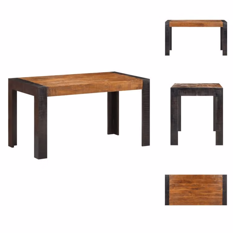 vidaXL Tavolo da pranzo 140x70x76 cm Legno massiccio di mango grezzo - Tavoli da pranzo