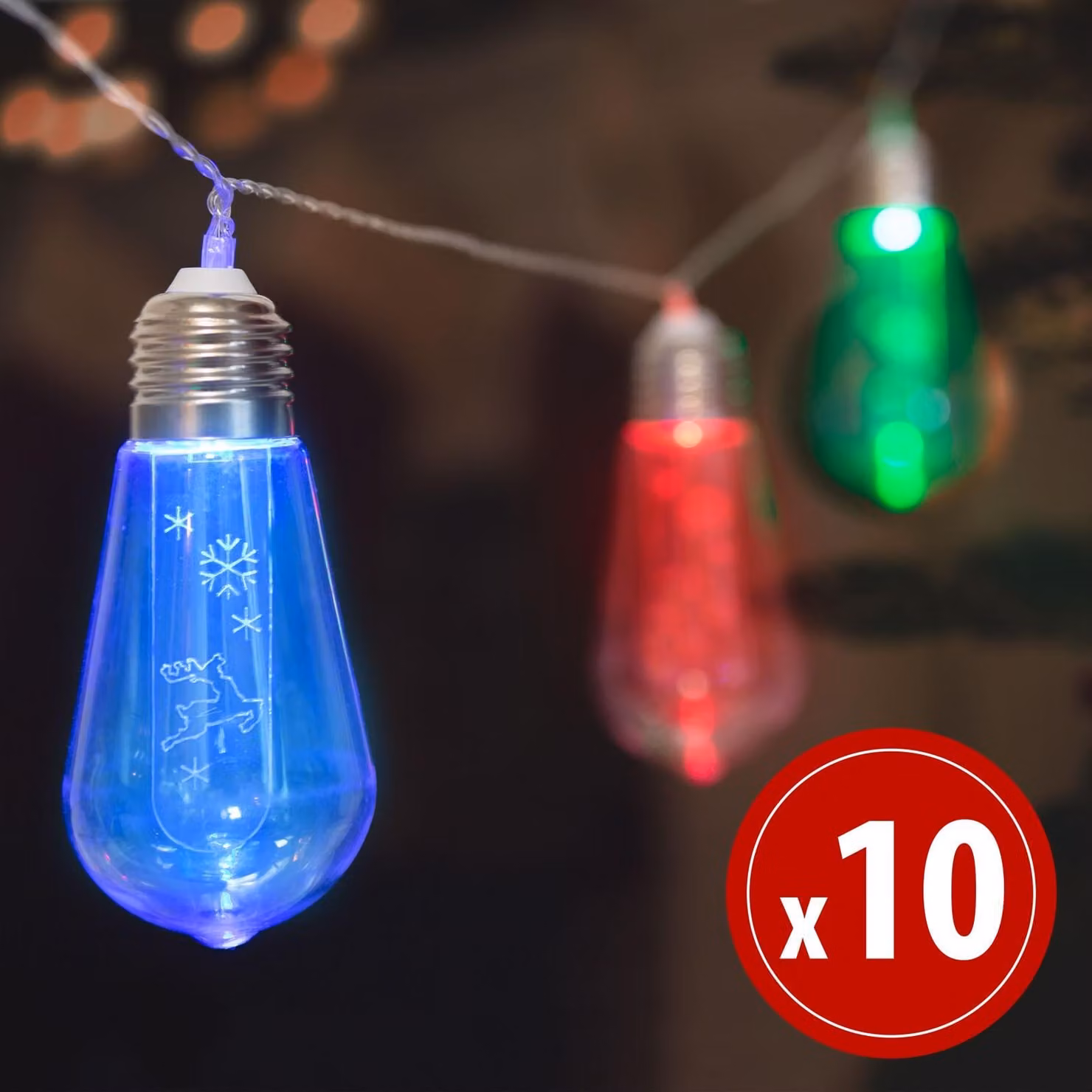 Catena luminosa a LED - lampadine - 10 LED - 1,9 metri