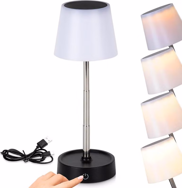 Lampada da tavolo a LED bianca senza fili 11-29,5 cm