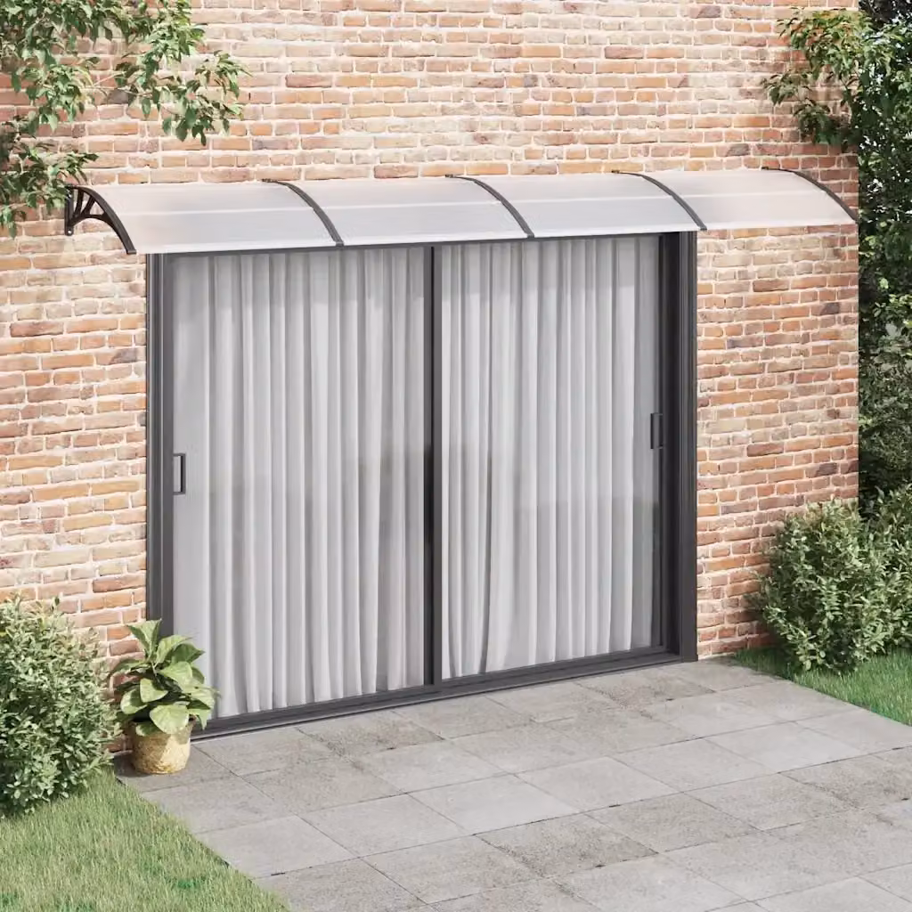 Tettoia per porta DESIGN IN in policarbonato e alluminio, colore nero e trasparente, L: 400 cm, P: 75 cm, CFW4545707 – 2