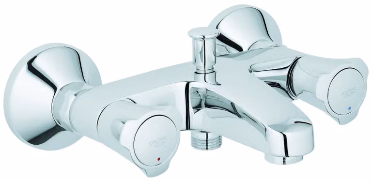 Miscelatore per lavabo Costa L, a due manopole, cromo, da montare a parete, confezione singola