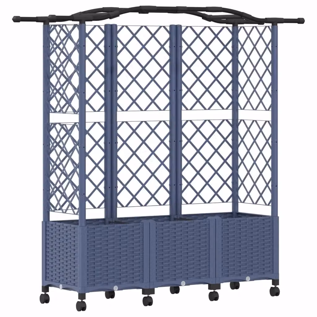 Letto rialzato con griglia e tetto vidaXL grigio L: 163 cm, P: 40 cm, H: 144 cm