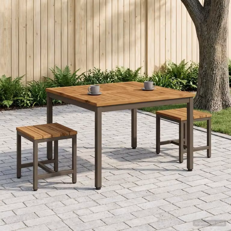 vidaXL Tavolino da salotto in legno di acacia marrone stile rustico L/P/H: 80 x 80,5 x 45 cm