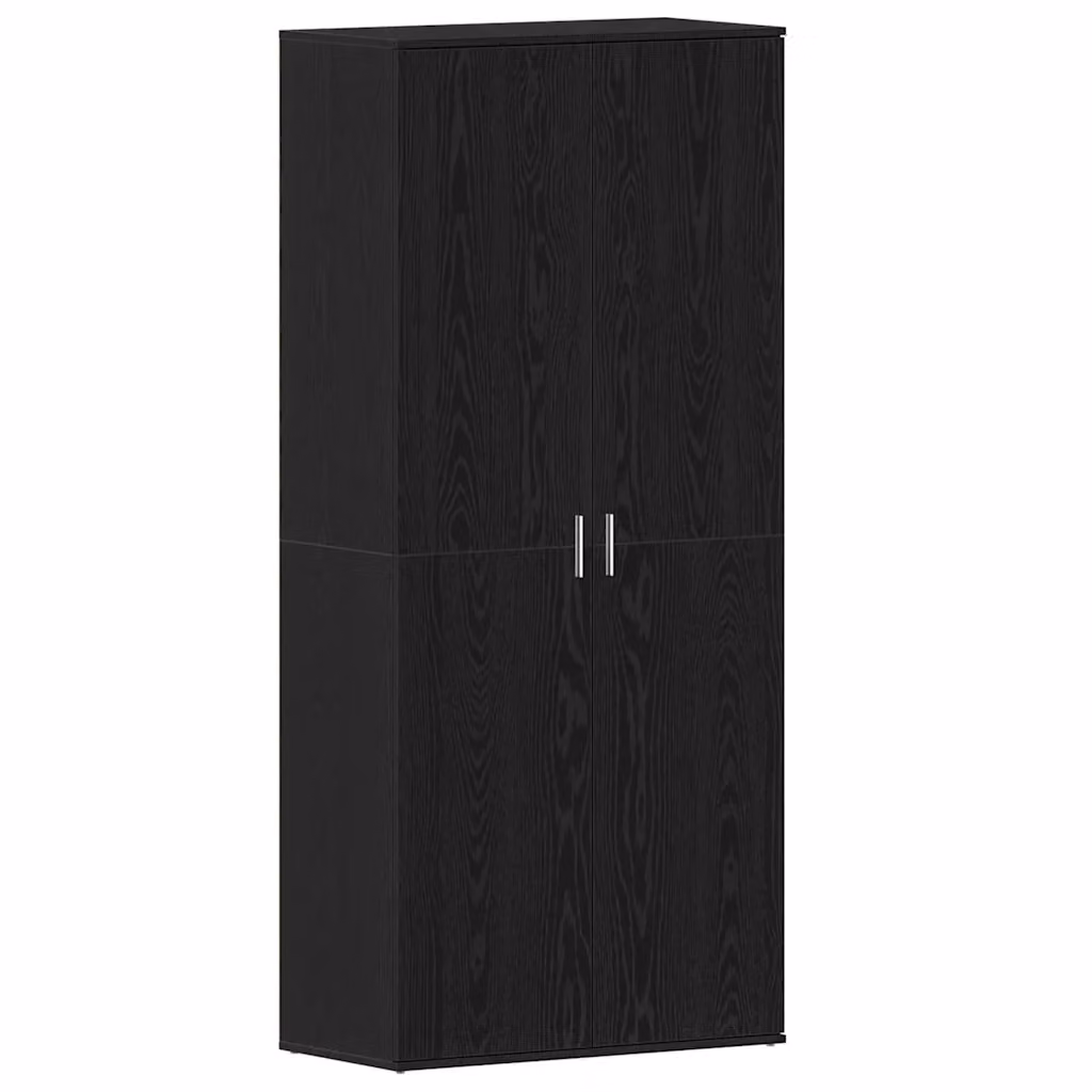 Mobile porta scarpe moderno vidaXL in MDF nero e argento L: 80 cm, P: 39 cm, H: 178 cm – 2