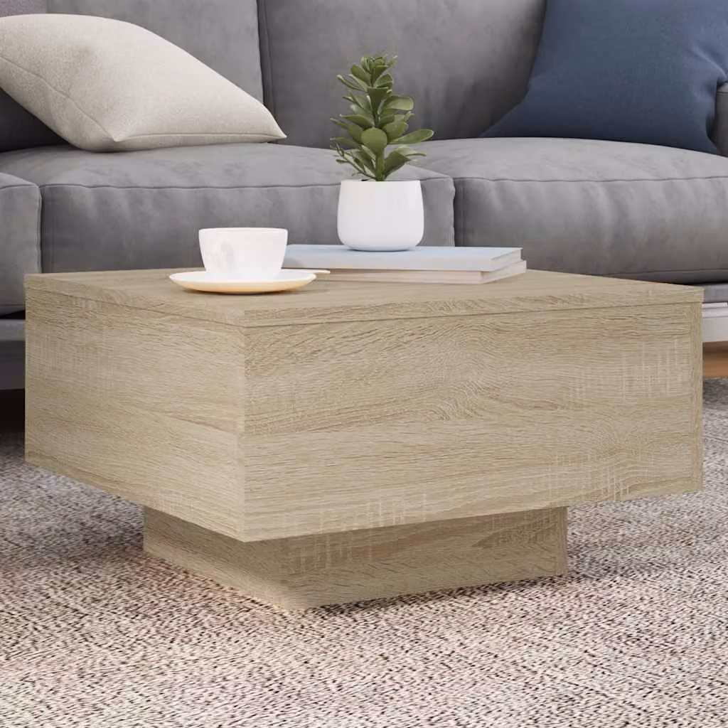 vidaXL Tavolino da Salotto Moderno in Legno Rovere, L/P/H: 55 x 55 x 31 cm