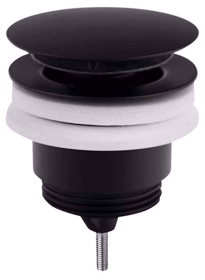 Set di rifiuti 5/4", click-clack, tappo grande, 10-45 mm, nero opaco