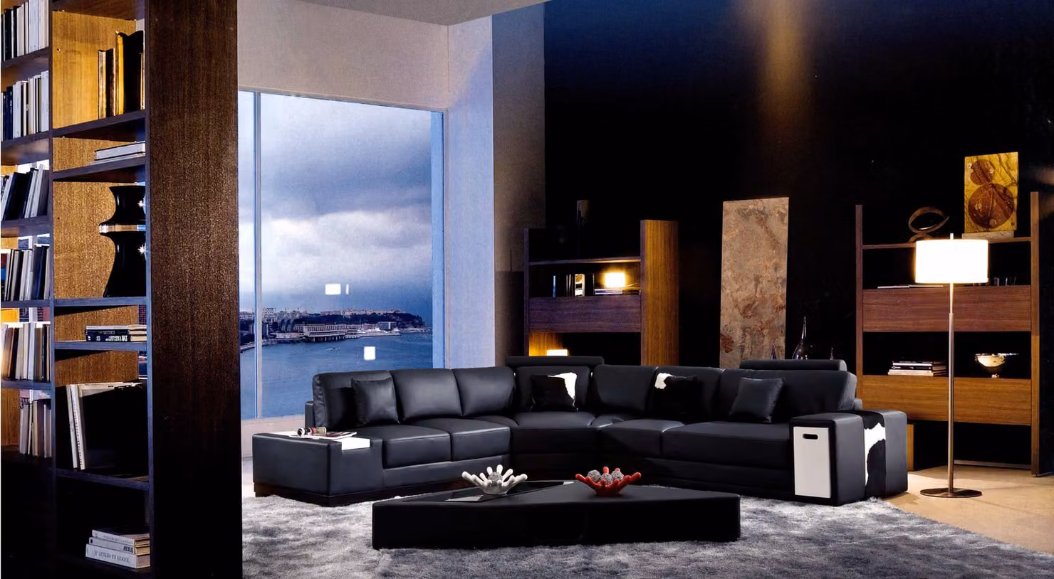 Designer Ecksofa Polster Wohnlandschaft Leder Couch Sofas Sofa XXL Big Ecke