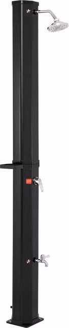 Doccia da giardino con soffione 360¡ã rubinetto per piedi fino a 60¡ãc senza allacciamento elettrico, Doccia solare da esterno 60 l Nero