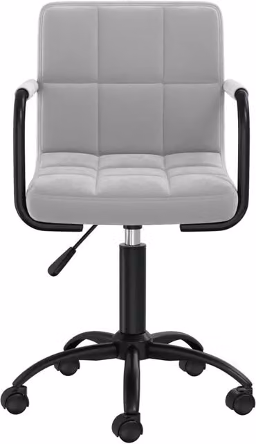 Sedia da Pranzo Girevole 360 in Velluto Grigio con Braccioli e Design Moderno