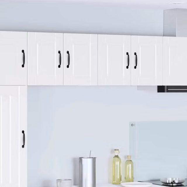 Set di 2 pensili da cucina vidaXL bianchi in legno multistrato con ante a battente, L/P/H: 60 x 31 x 40 cm