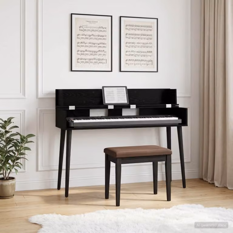 Scrivania da ufficio moderna vidaXL in MDF laminato rovere nero L 152 cm x P 40 cm x H 19,5 cm