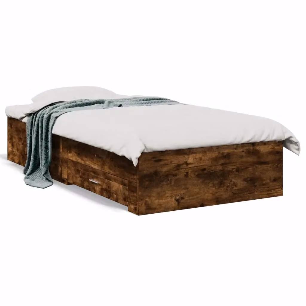 Giroletto con Cassetti vidaXL in Legno Rovere Fumo, L 90 x P 200 cm – 2