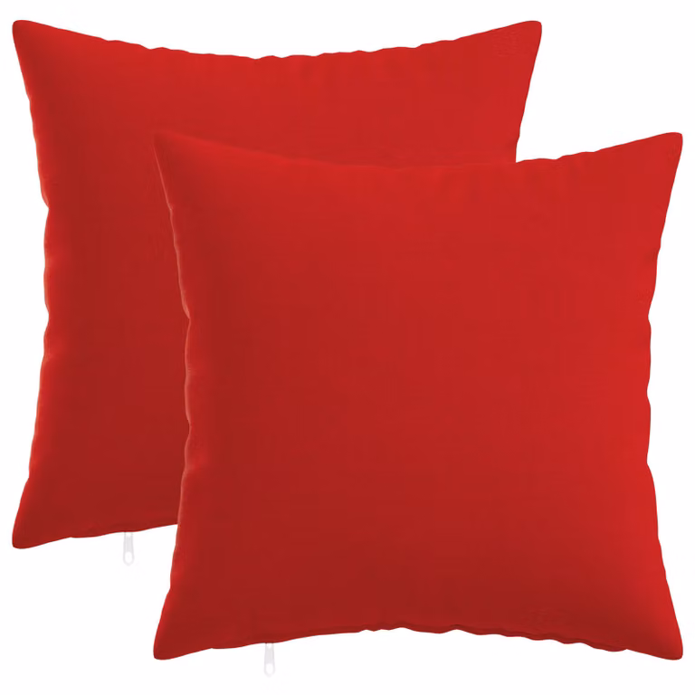 Set di 2 cuscini quadrati vidaXL HEERLEN in tessuto rosso, L/P/H: 50 x 50 x 50 cm