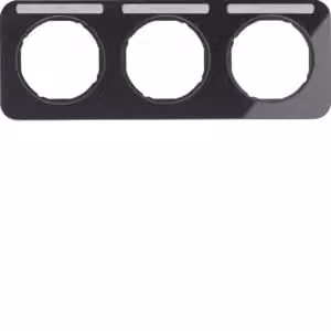 Berker 10132135 Cornice con campo di scrittura, nera lucida, Berker R.1