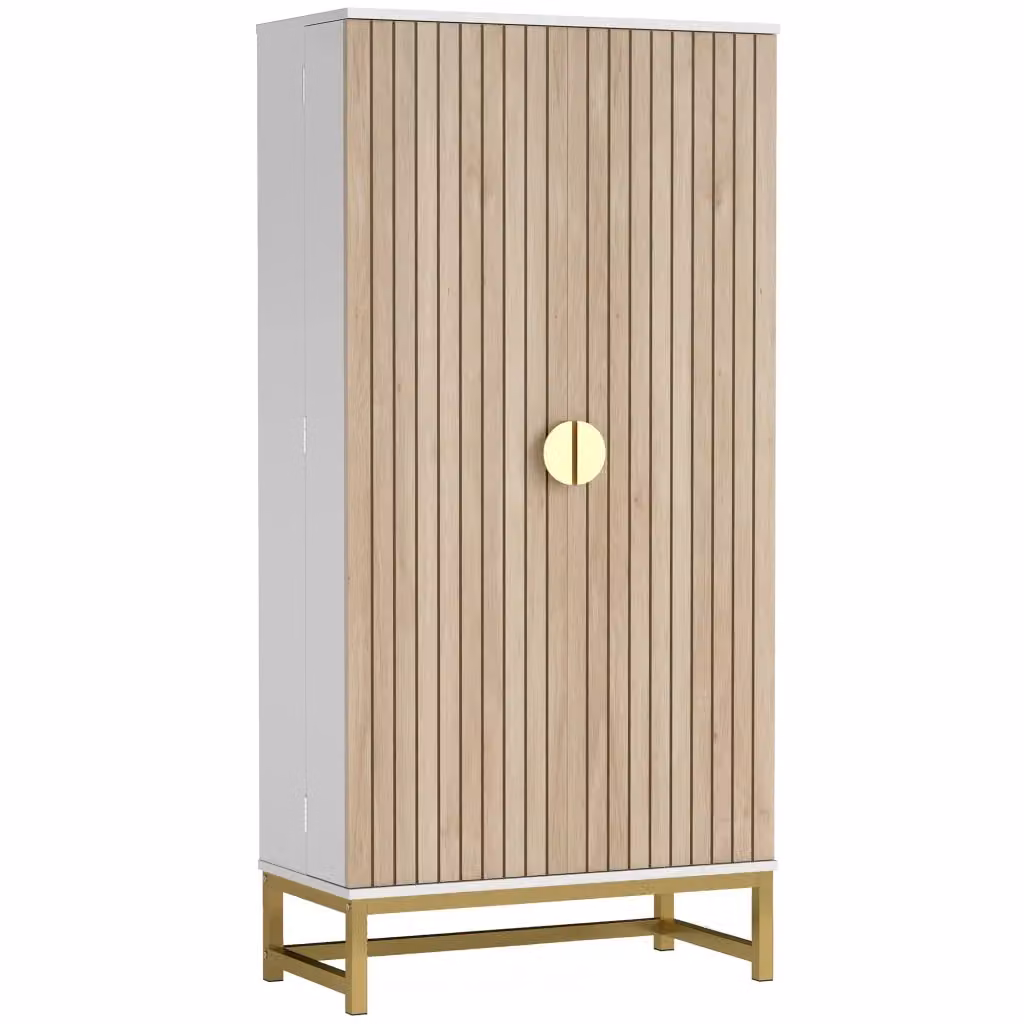 Armadio da cucina pensile Minimal bianco con ante e ripiani L/P/H: 58 x 29 x 119,5 cm – 2