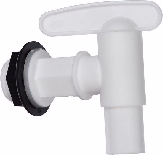Valvola di scarico per serbatoi di raccolta dell'acqua piovana da 220-500 L con apertura da 19 mm (3/4") e tappo di sicurezza Garantia