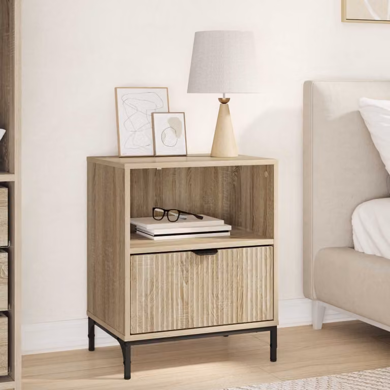 Armadio da notte moderno vidaXL in rovere sonoma, L: 49 cm, P: 36 cm, H: 61 cm
