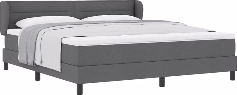 Letto a molle con materasso Grigio scuro 180 x 200 cm Tessuto