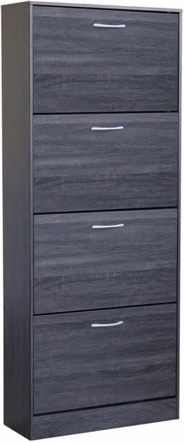 Scarpiera Wendy GIORDANOSHOP in legno grigio opaco L: 60 cm, P: 24 cm, H: 150 cm