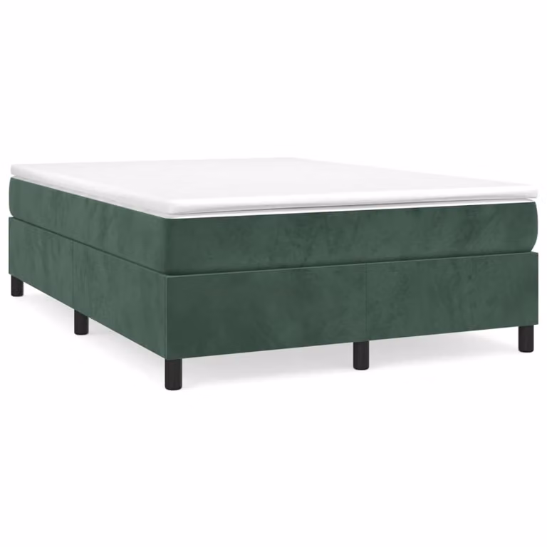 Struttura Letto a Rete a Molle Verde Scuro 140x190 cm in Velluto