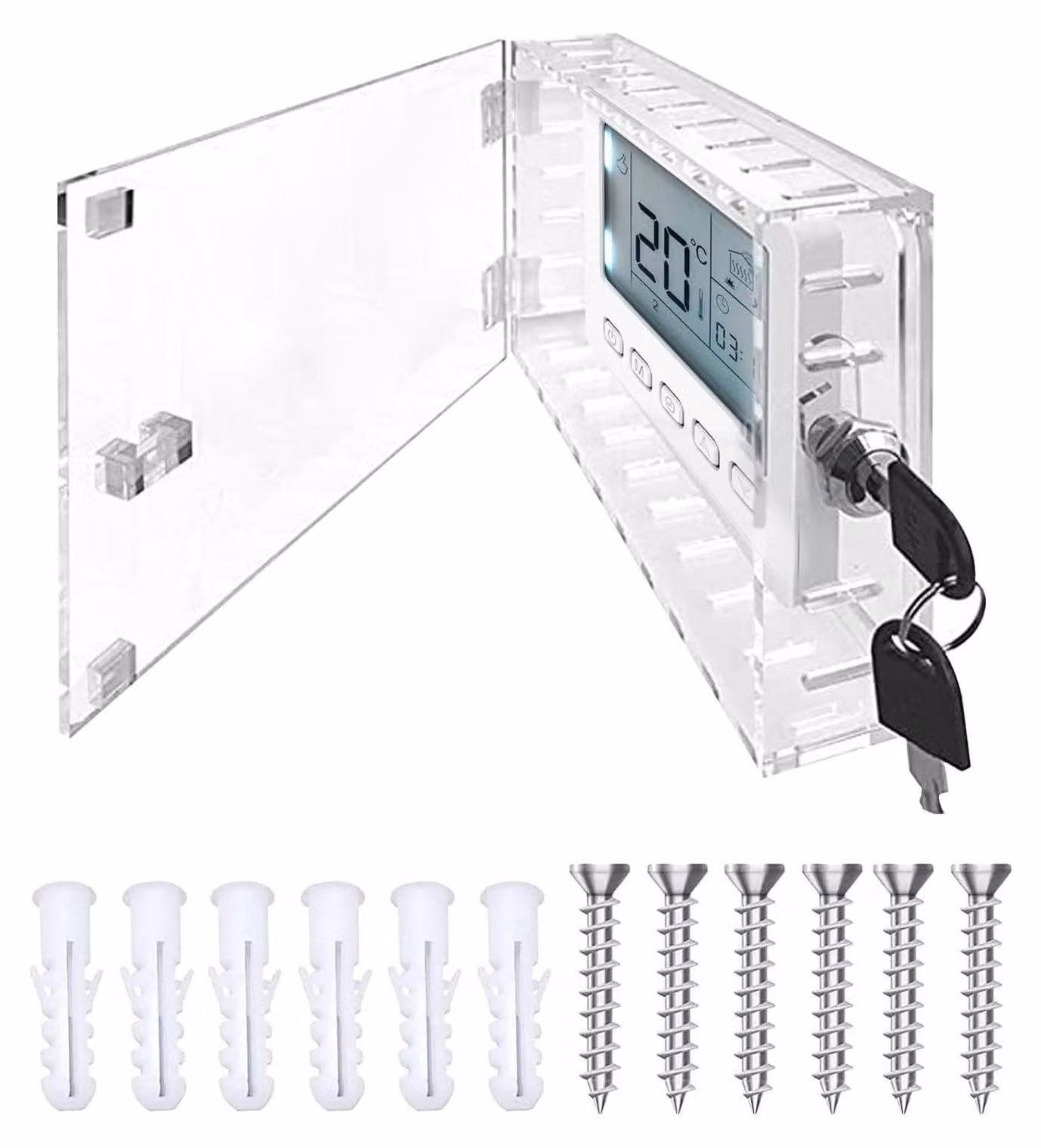 Solidchoice - Scatola di sicurezza universale per termostati, con chiave