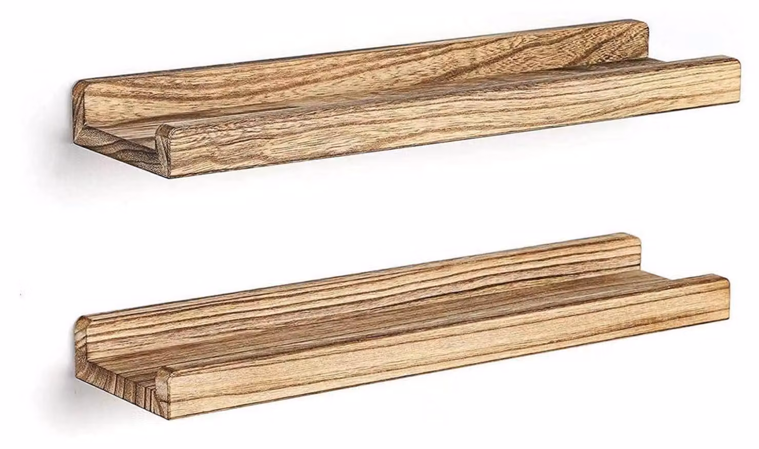 Supporti a parete in legno, senza bisogno di foratura, 2 pezzi, multifunzionali, con strisce lunghe