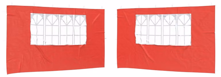 Parete per tenda da festa 2 pcs 400 x 195 cm Rosso PE e Acciaio