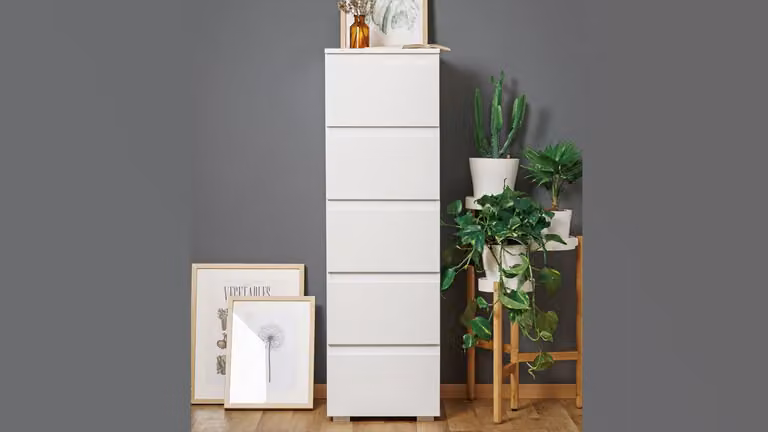 Comodino >Ravenna< bianco opaco - 40x131x45 cm (LxAxP)