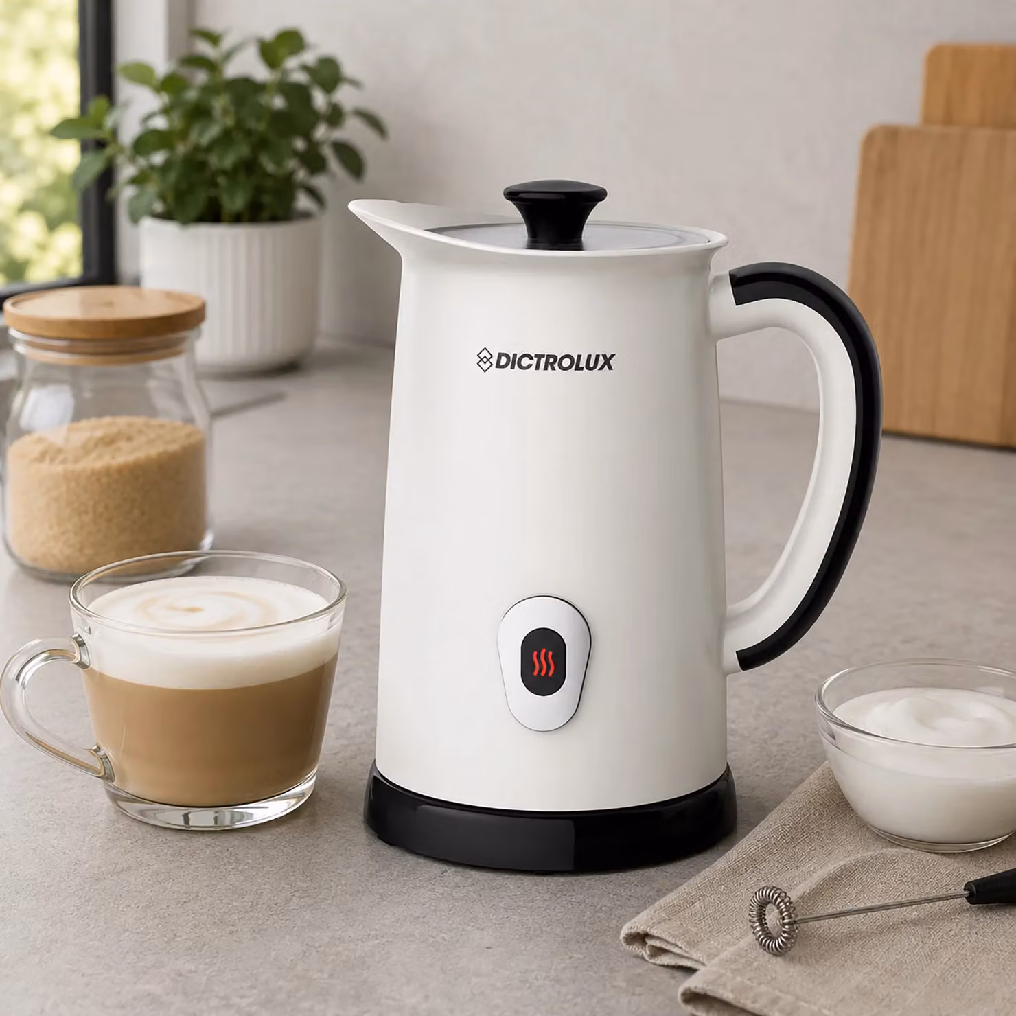 Montalatte Elettrico DICTROLUX 550 Watt Bianco con Acciaio Inox e Spegnimento Automatico – 2
