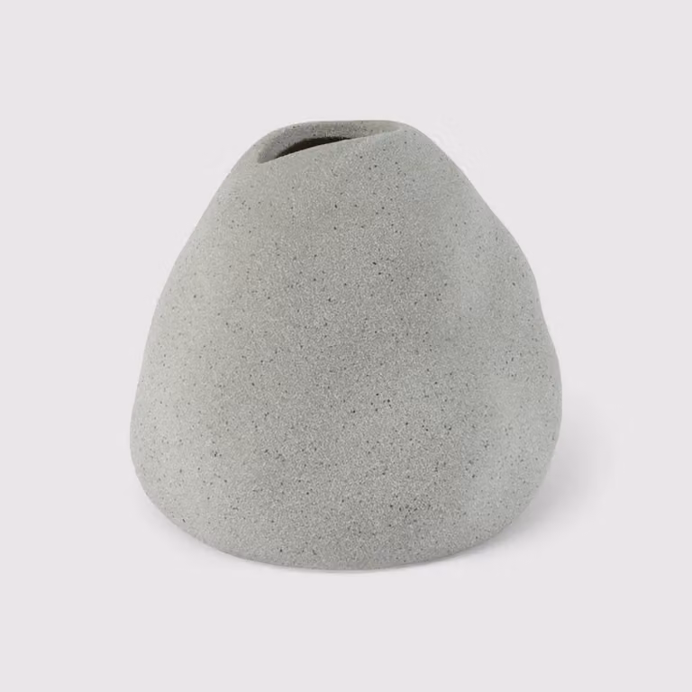 Badayer - Piccolo vaso decorativo da interno grigio in gres